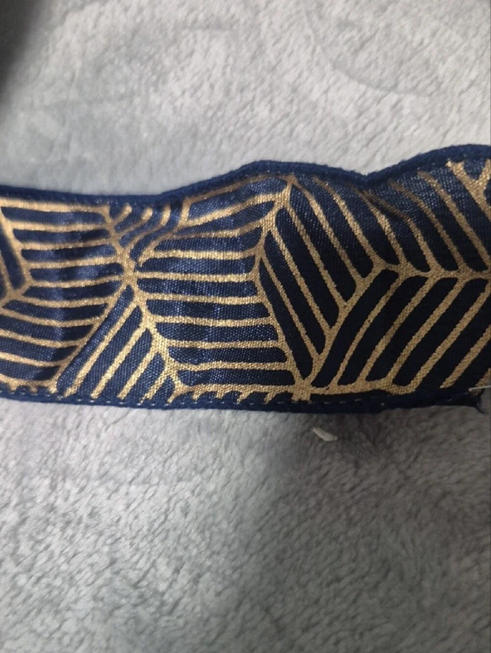 Navy and Gold Wire Edge Ribbon Set Of 24 Roll Variety